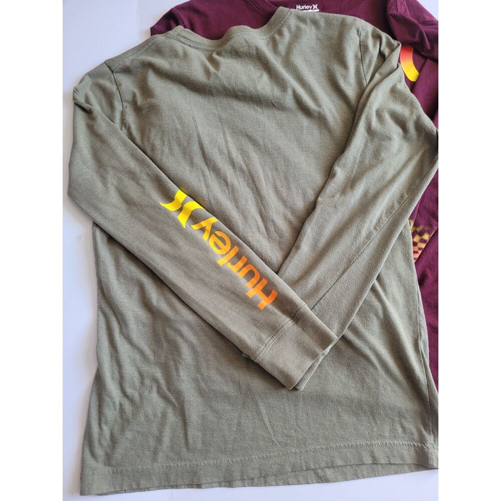 Hurley Mens Lot of 3 Long Sleeve Graphic T-Shirts XL Grey Maroon Yellow